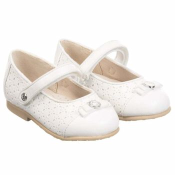 Younger Girls White Ballerina Shoes