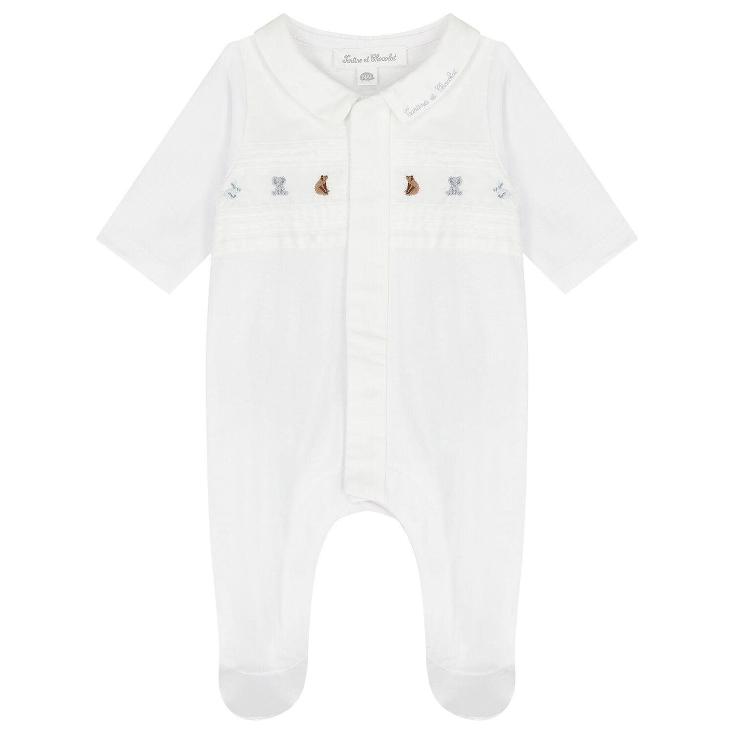 Baby Boys White Logo Babygrow, 1, hi-res