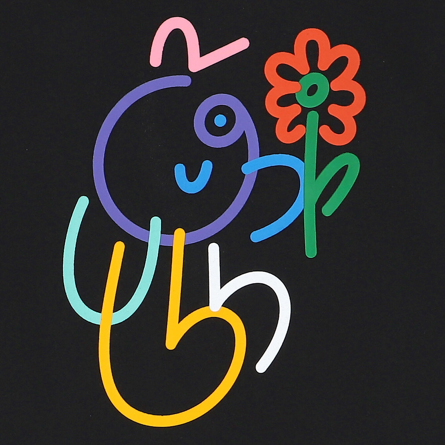 تيشيرت بالشعار باللون الاسود, 1, hi-res image number null