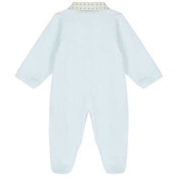 Baby Boys Blue & Gold Logo Babygrow
