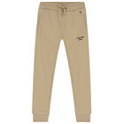 Boys Beige Logo Joggers, 2, hi-res