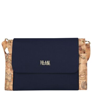 Navy Blue & Beige Geo Map Baby Changing Bag