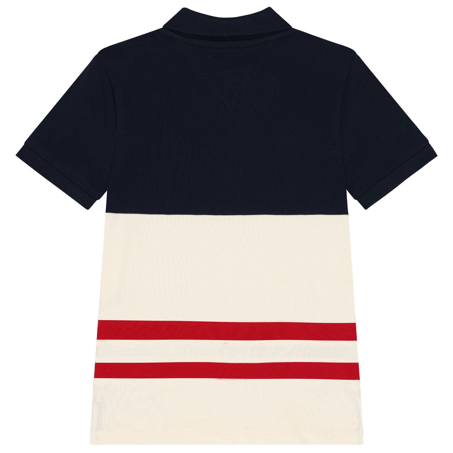 Boys Navy Blue, Beige & Red Polo Shirt, 1, hi-res