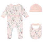 Baby Girls Pink Floral Babygrow Gift Set, 1, hi-res