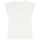 Girls White & Gold Logo Dress, 1, hi-res