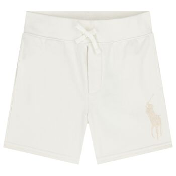 Boys White Logo Shorts