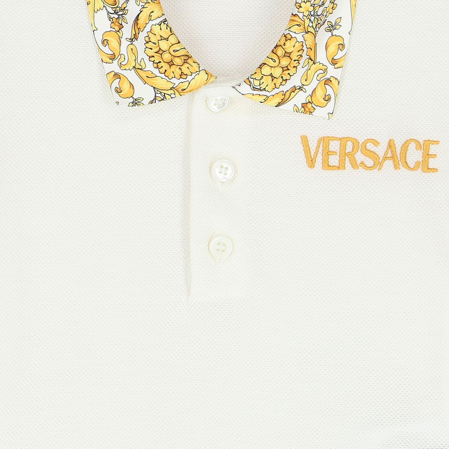 Younger Boys Ivory Barocco Polo Shirt, 1, hi-res image number null