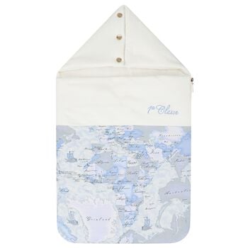 Baby Boys Ivory & Blue Geo Map Nest