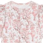 Baby Girls White & Pink Africa Babygrow, 1, hi-res