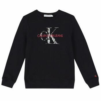 Girls Black Logo Sweatshirt