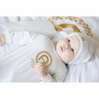 Baby Boys Blue & Gold Logo Babygrow, 2, hi-res