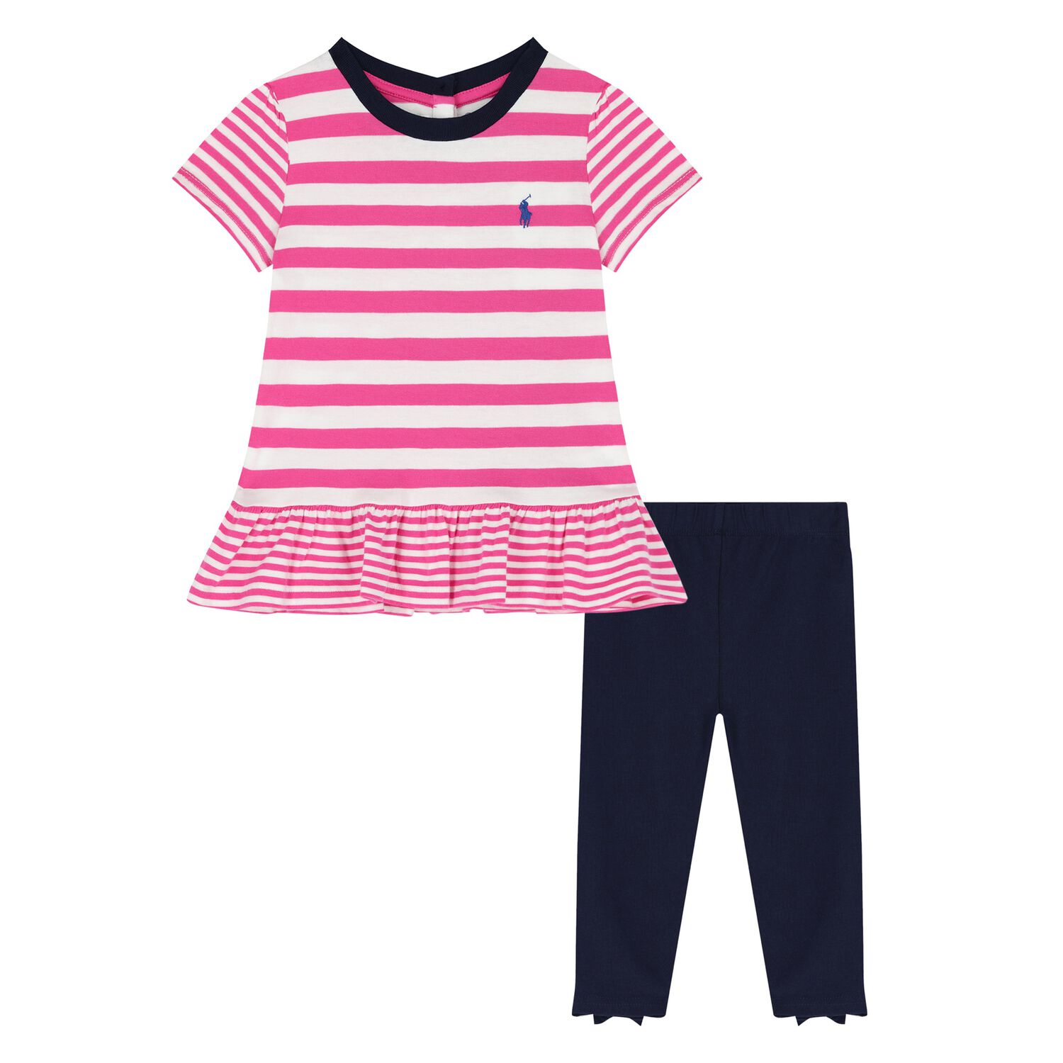 Baby Girls Pink & Navy Blue Leggings Set, 1, hi-res image number null