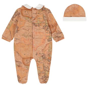 Ivory & Beige Geo Map Babygrow Set