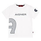 Younger Boys White Logo T-Shirt, 1, hi-res
