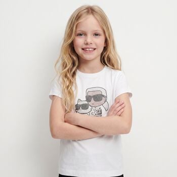 Girls White Ikonik T-Shirt