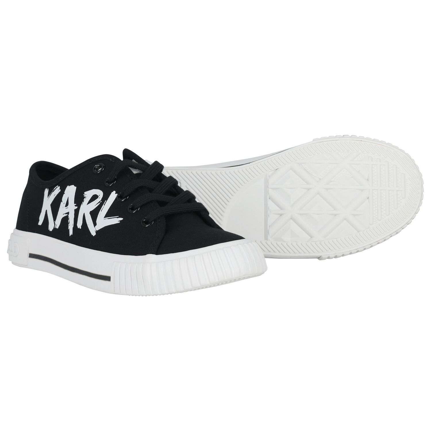 حذاء رياضي بالشعار باللونين الاسود و الابيض للاولاد, 1, hi-res