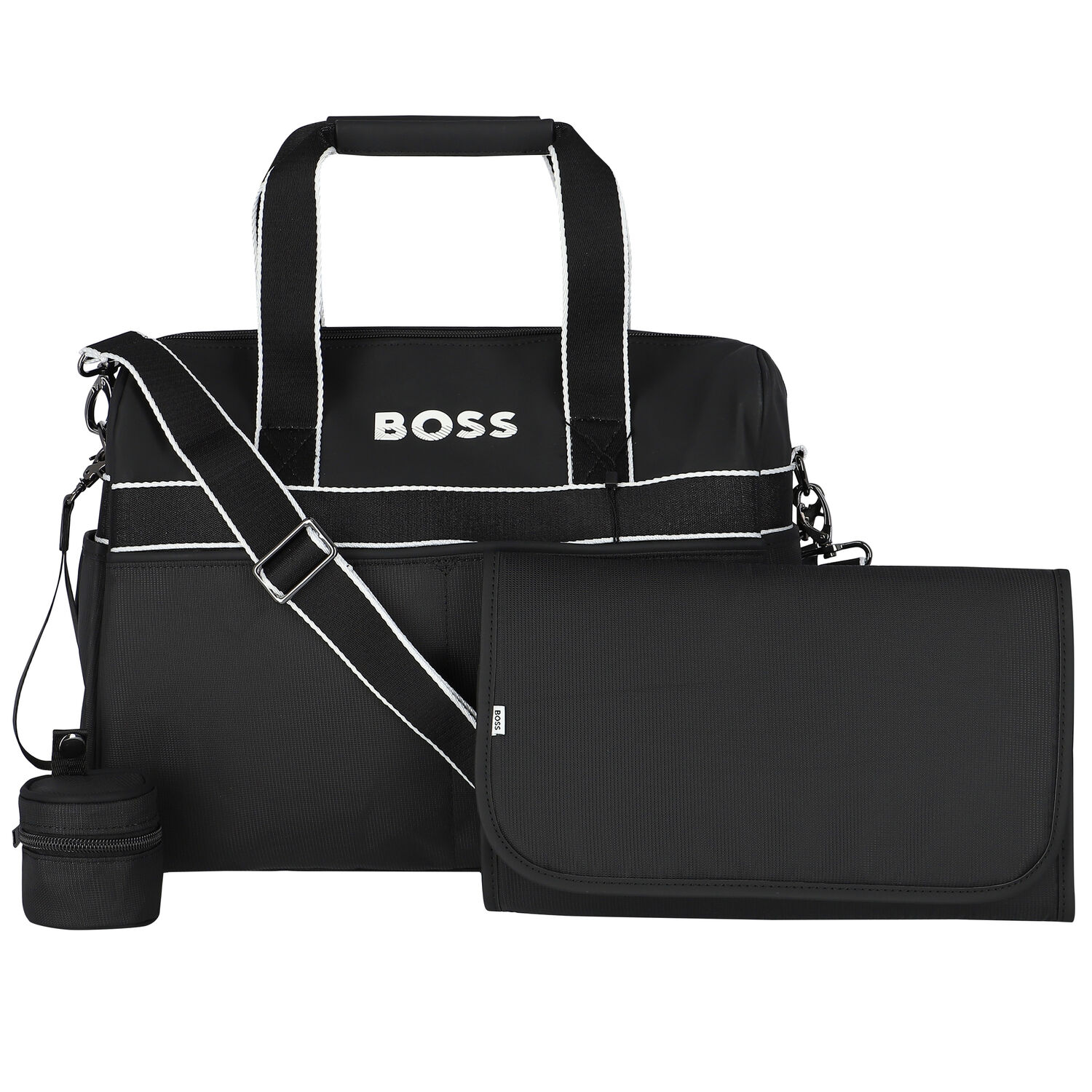 Black Logo Baby Changing Bag, 1, hi-res image number null