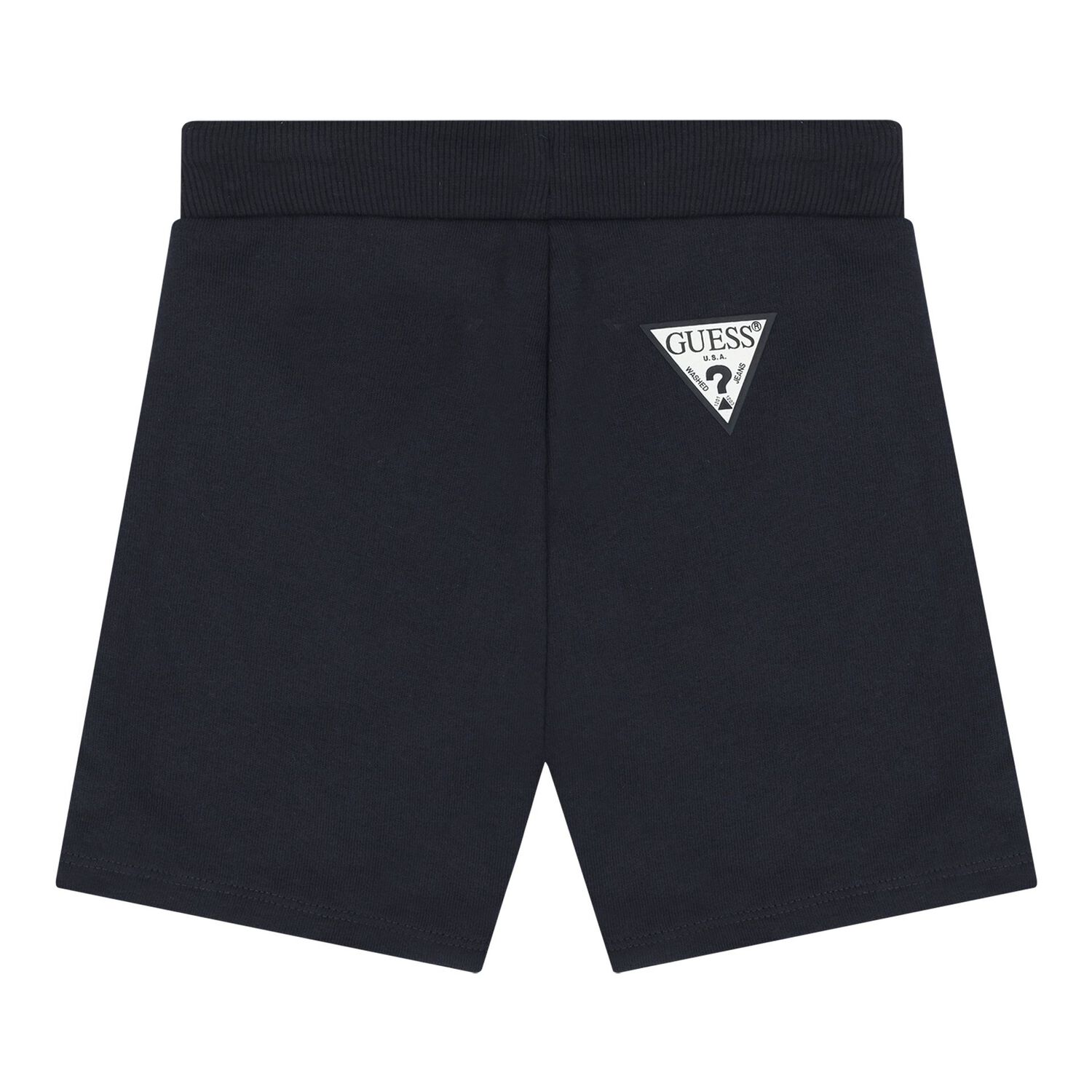 Baby Boys White & Navy Blue Logo Shorts Set, 3, hi-res