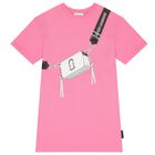 Girls Pink Bag Logo Dress, 1, hi-res