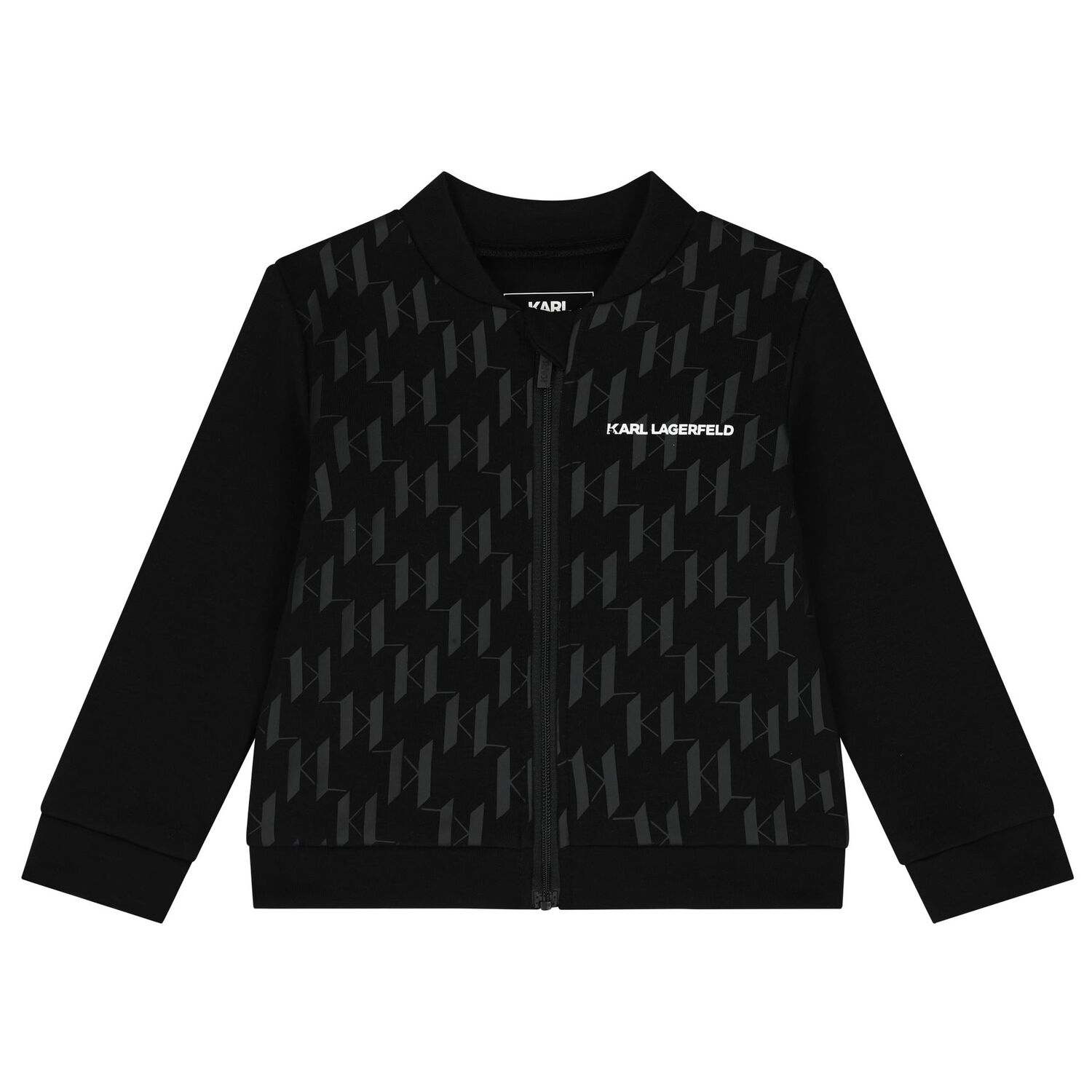 طقم بدلة رياضية أولاد بالشعار باللون الأبيض والأسود, 1, hi-res image number null