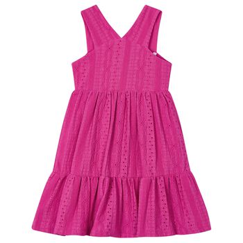 Girls Pink Embroidered Dress
