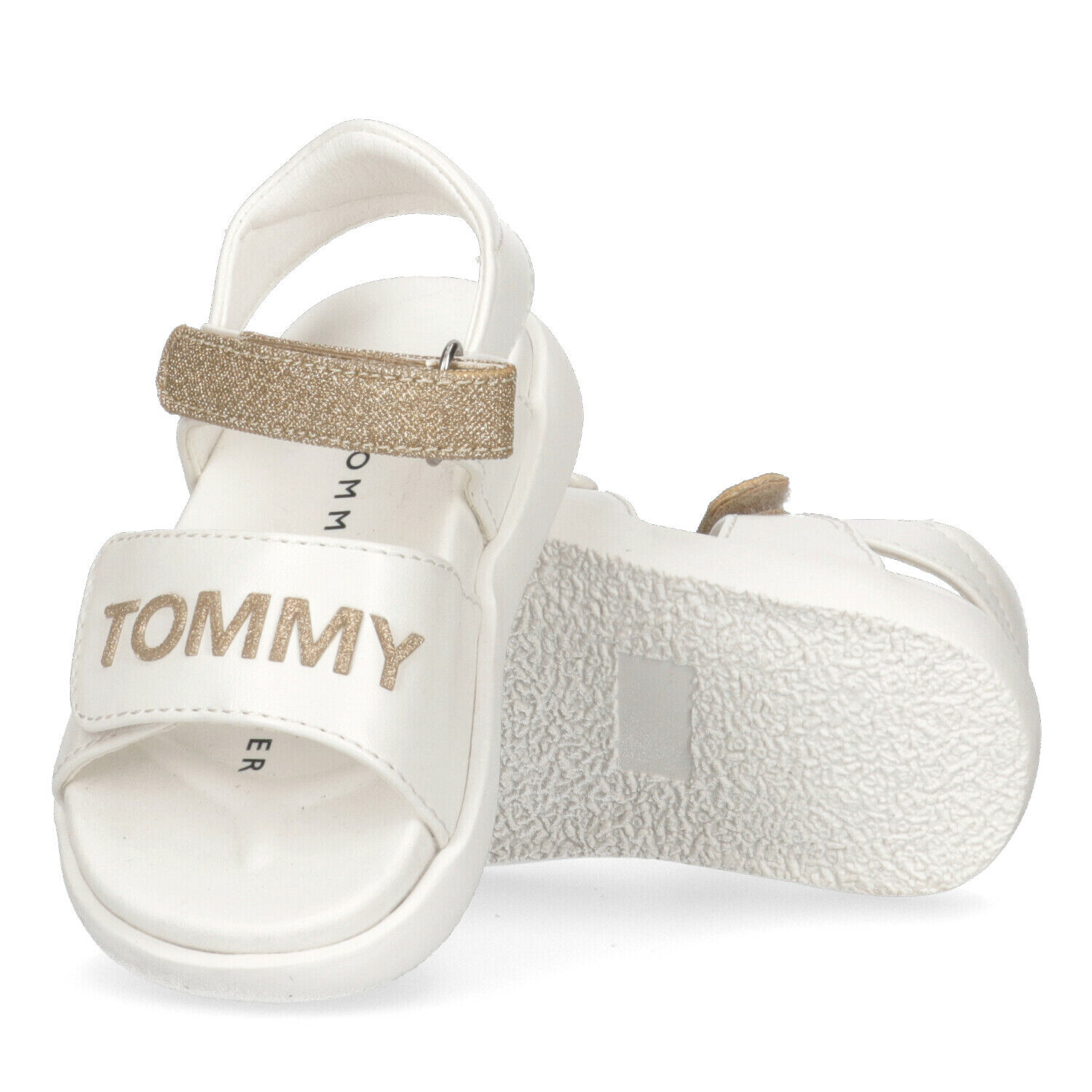 Tommy Hilfiger Younger Girls White Gold Sandals Junior Couture UAE