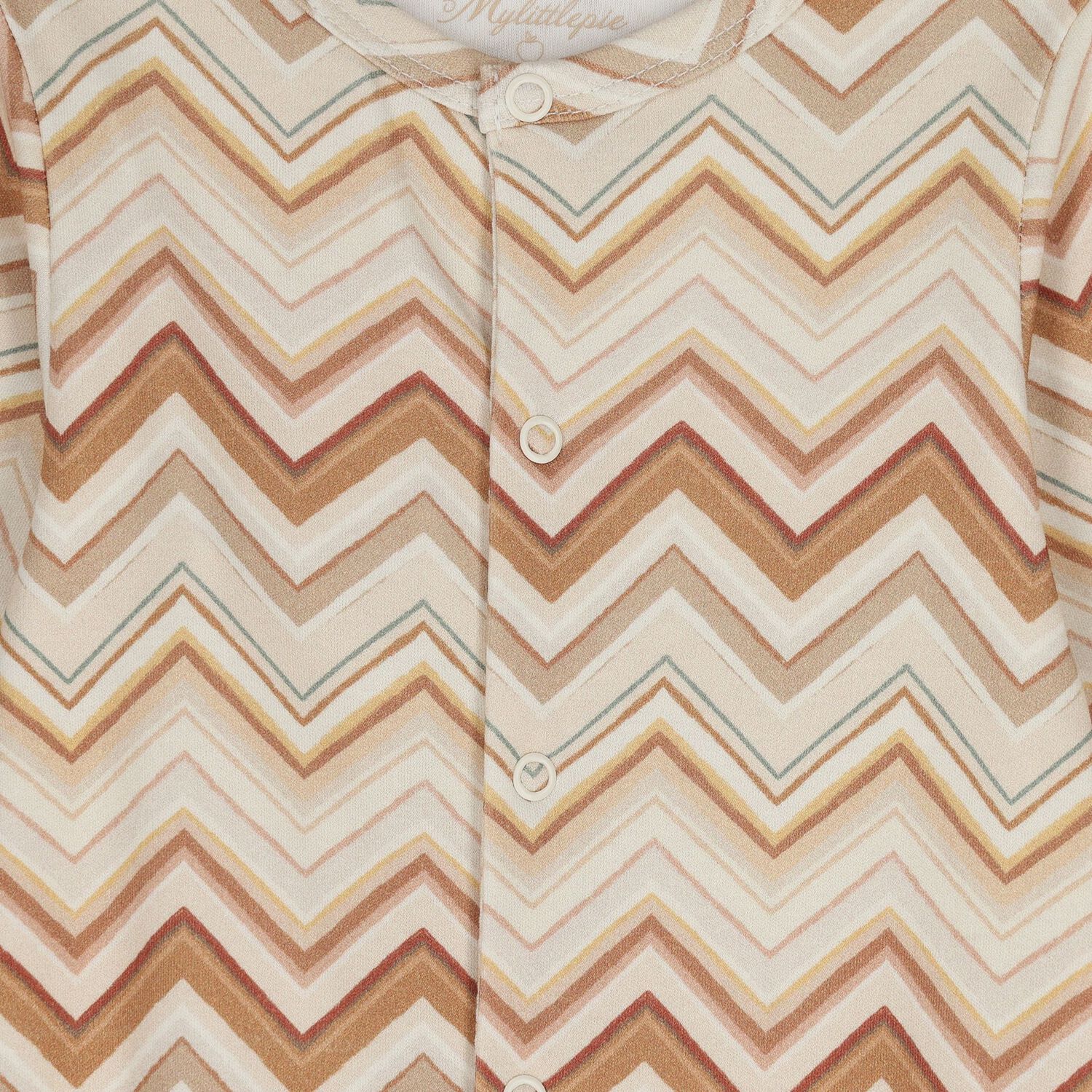 Beige & Brown Zig Zag Babygrow Set, 1, hi-res