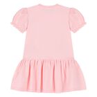 Younger Girls Pink Teddy Bear Logo Dress, 2, hi-res
