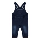 Baby Boys Navy Blue Logo Denim Dungarees, 1, hi-res