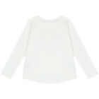 Girls Ivory Heart Long Sleeve Top, 1, hi-res