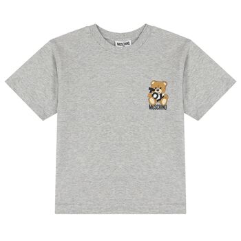 Grey Teddy Bear Logo T-Shirt