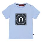 Younger Boys Blue Logo T-Shirt, 2, hi-res