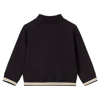 Younger Boys Black Zip Up Top