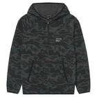 Boys Black Camouflage Hooded Zip Up Top, 1, hi-res