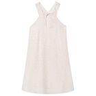 Girls Beige Flower Dress, 2, hi-res