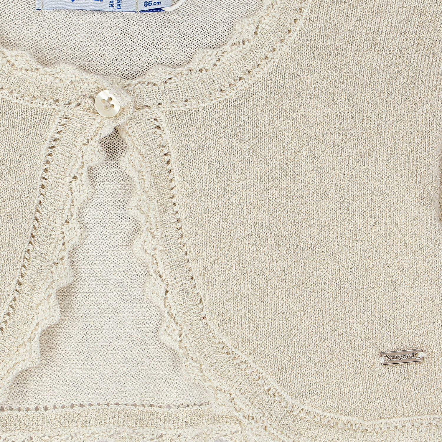 Younger Girls Beige Bolero Cardigan, 1, hi-res image number null