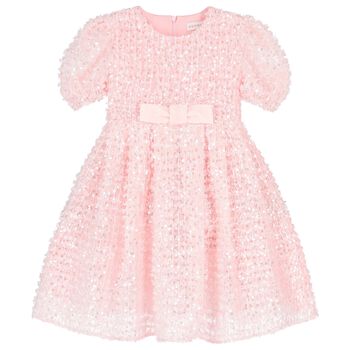 Girls Pink Embellished Sequin Dress