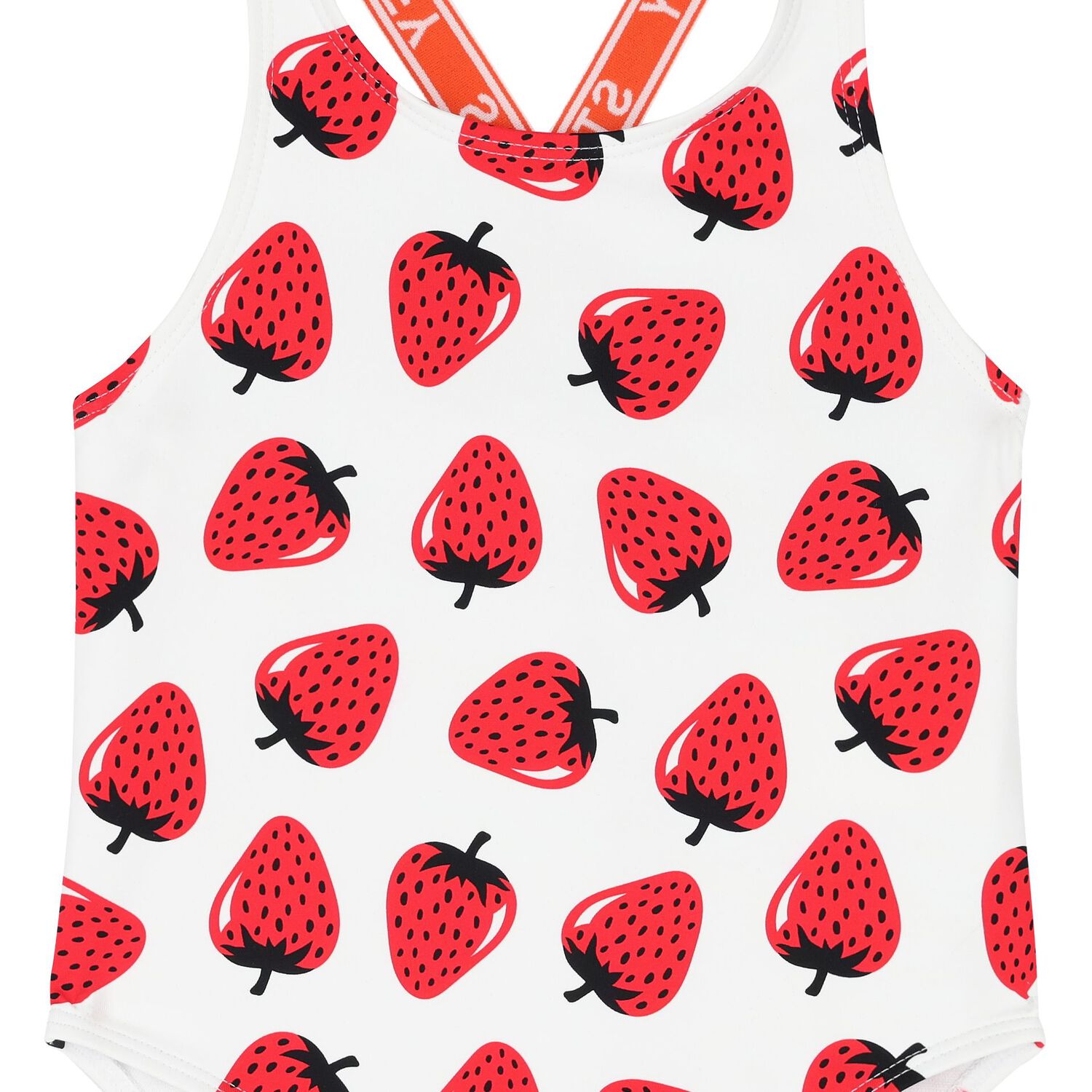 Girls White Strawberry Swimsuit, 1, hi-res image number null