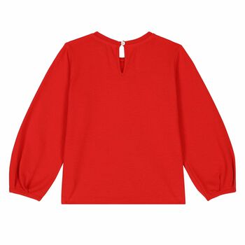 Younger Girls Red Long Sleeve Top