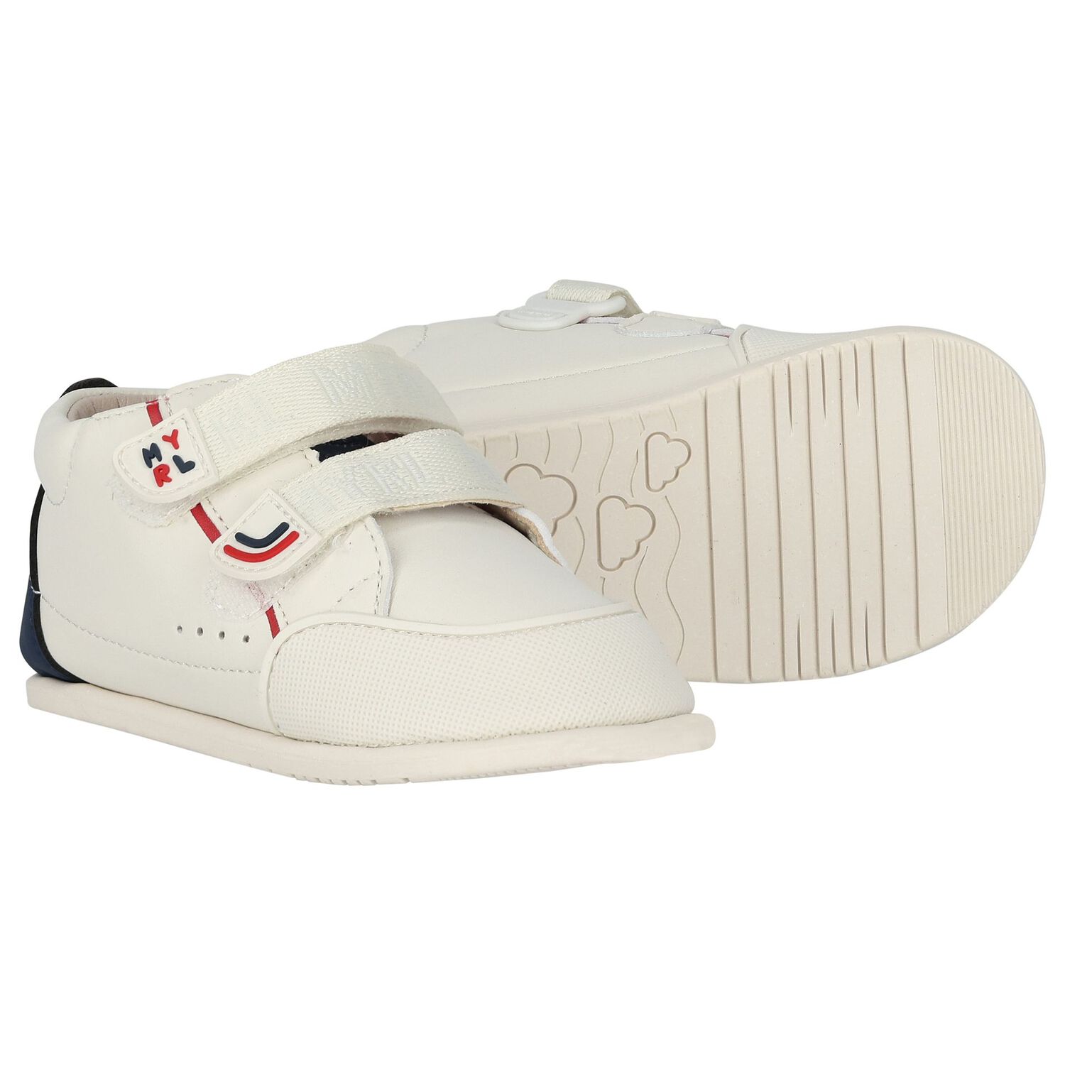 حذاء أولاد رياضى بالشعار باللون العاجي والأزرق , 1, hi-res