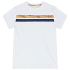 طقم أولاد شورت بالشعار باللون الأبيض, 1, hi-res