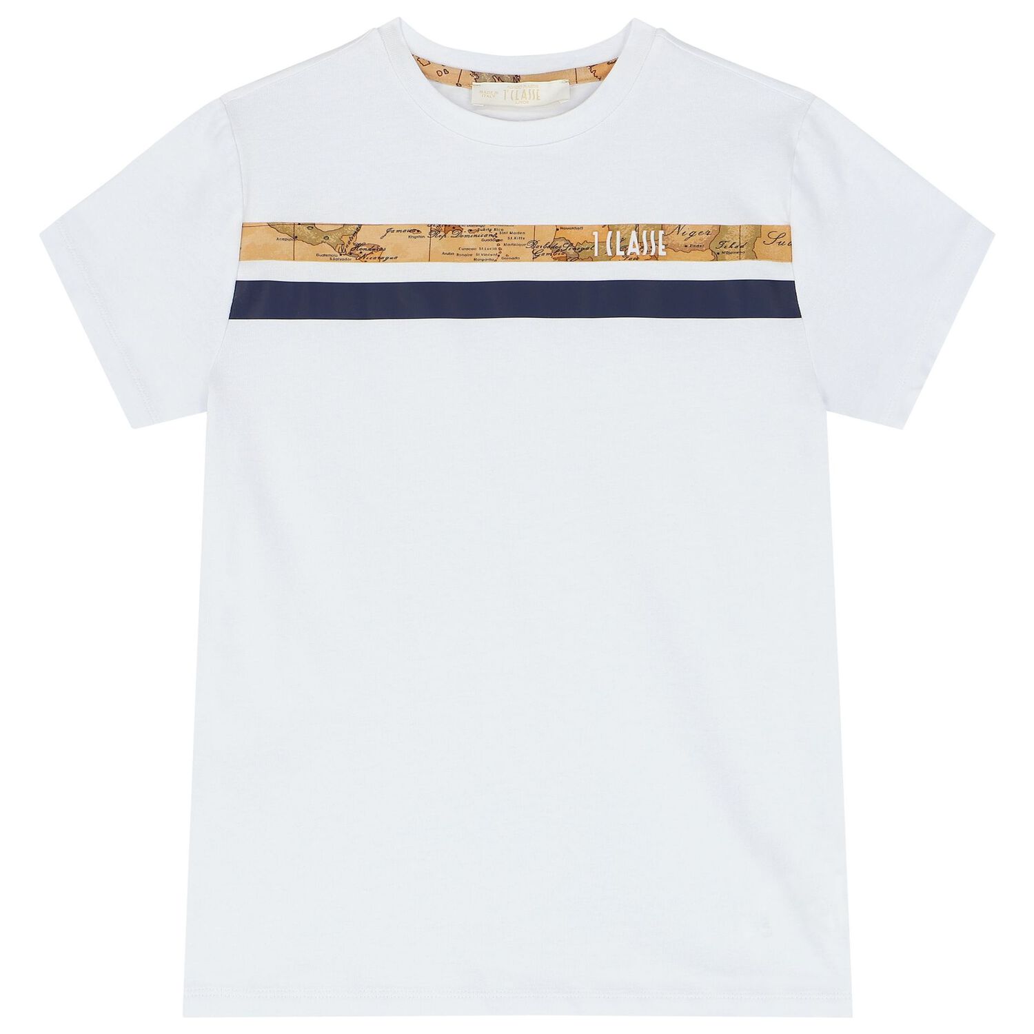 طقم أولاد شورت بالشعار باللون الأبيض, 1, hi-res