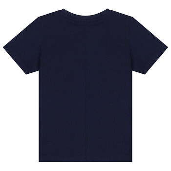 Boys Navy Blue Football T-Shirt