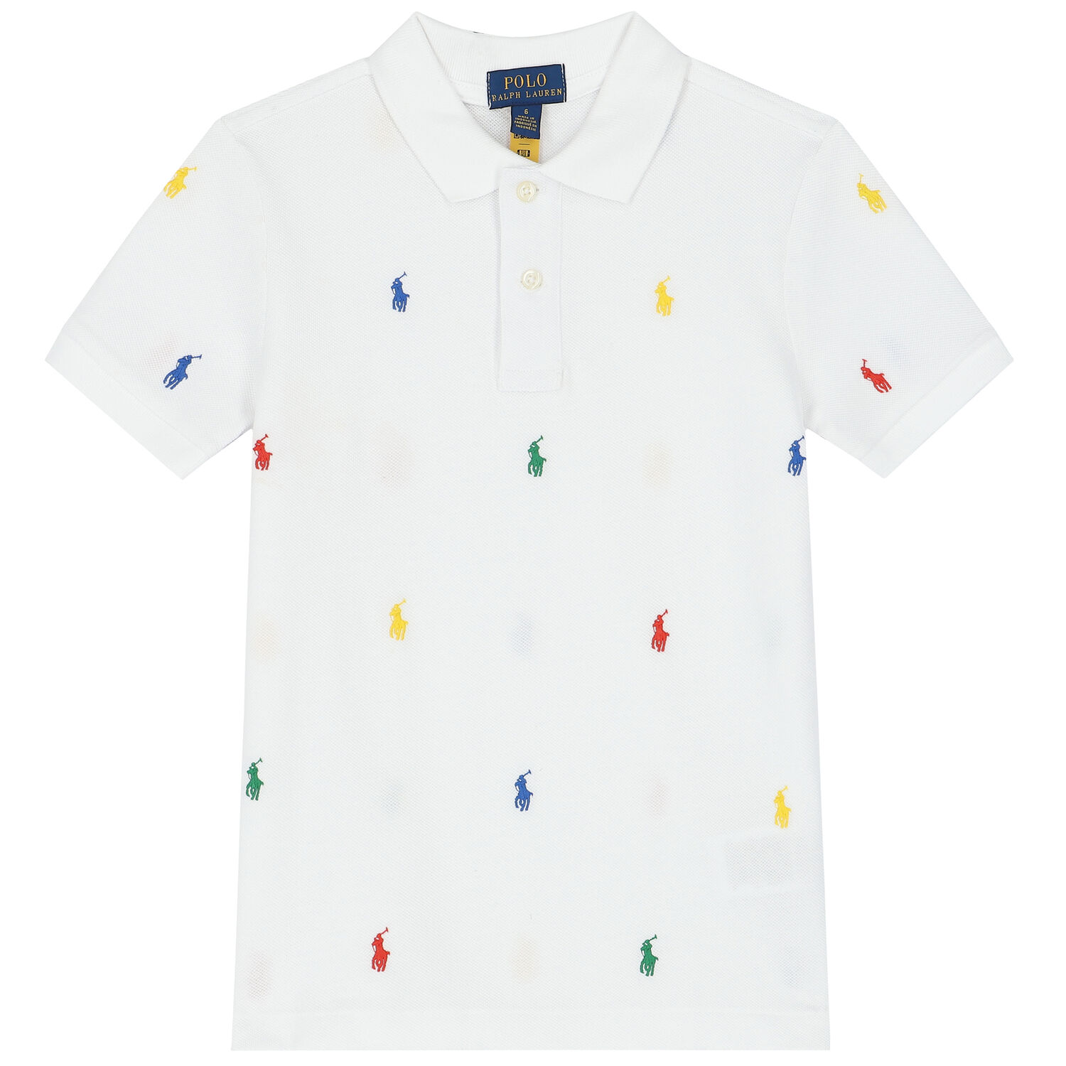 Boys White Logo Polo Shirt, 1, hi-res image number null