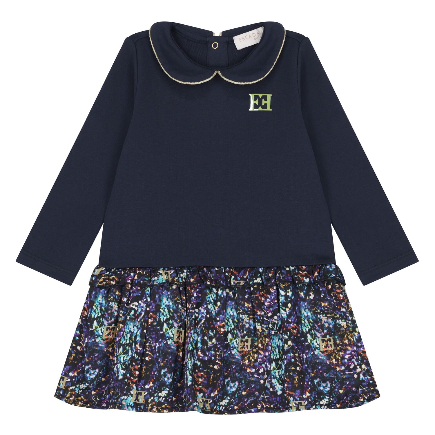 Younger Girls Navy Blue Logo Dress, 2, hi-res