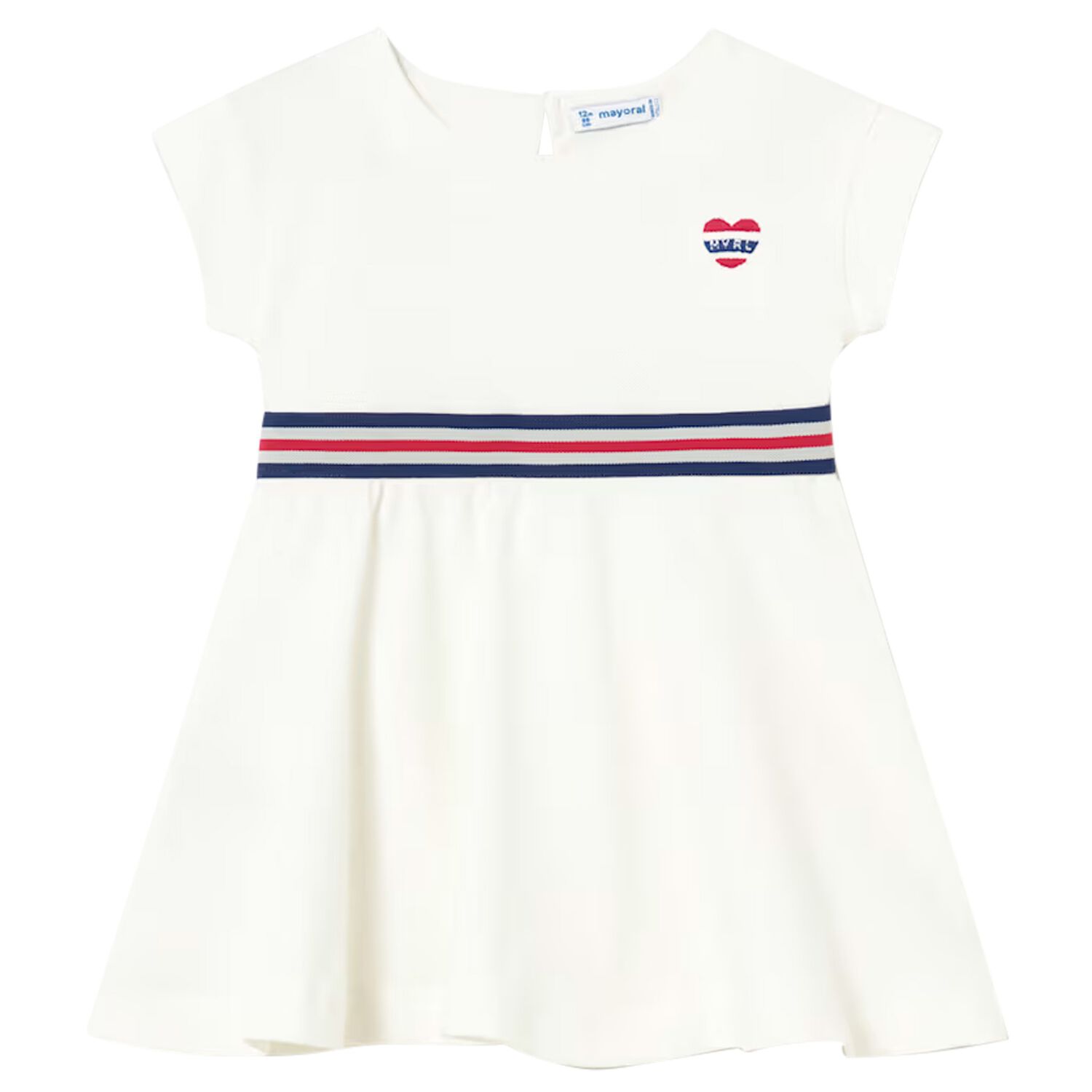 Younger Girls Ivory Heart Dress, 2, hi-res