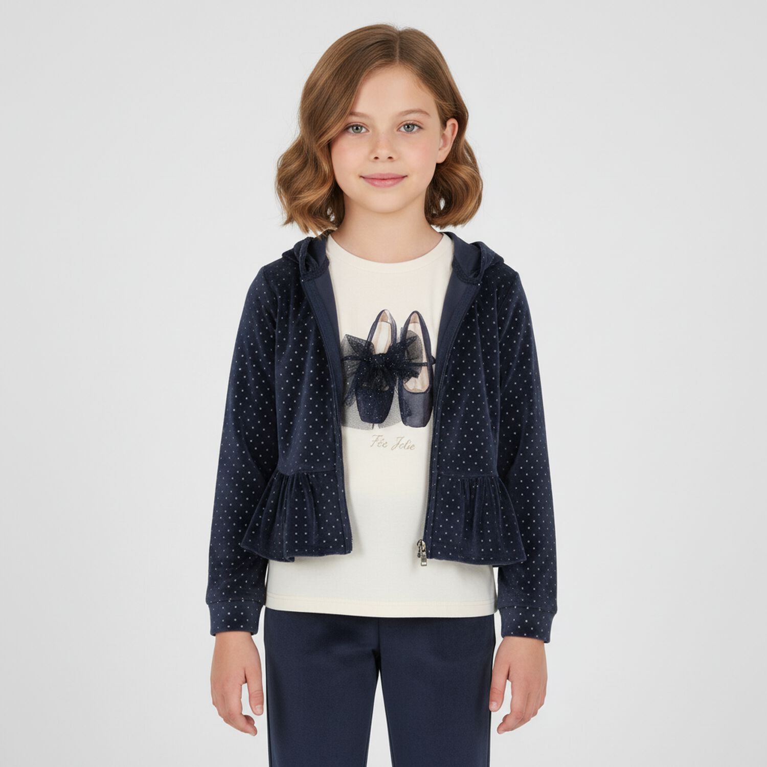 بدله رياضيه للبنات من المخمل باللون الكحلى ( 3 قطع ) , 1, hi-res