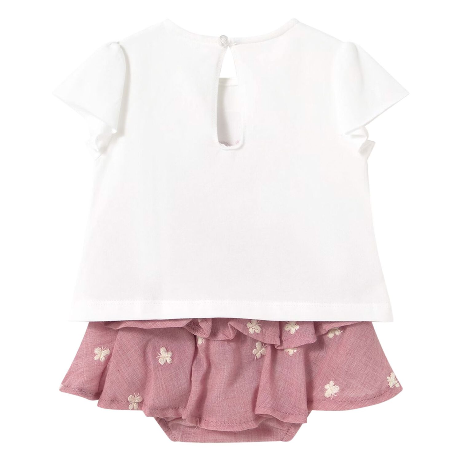 Baby Girls Pink Butterfly Skirt Set, 1, hi-res image number null