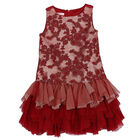 Girls Red & Gold Tulle Dress, 1, hi-res