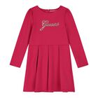 Girls Pink Logo Dress, 2, hi-res